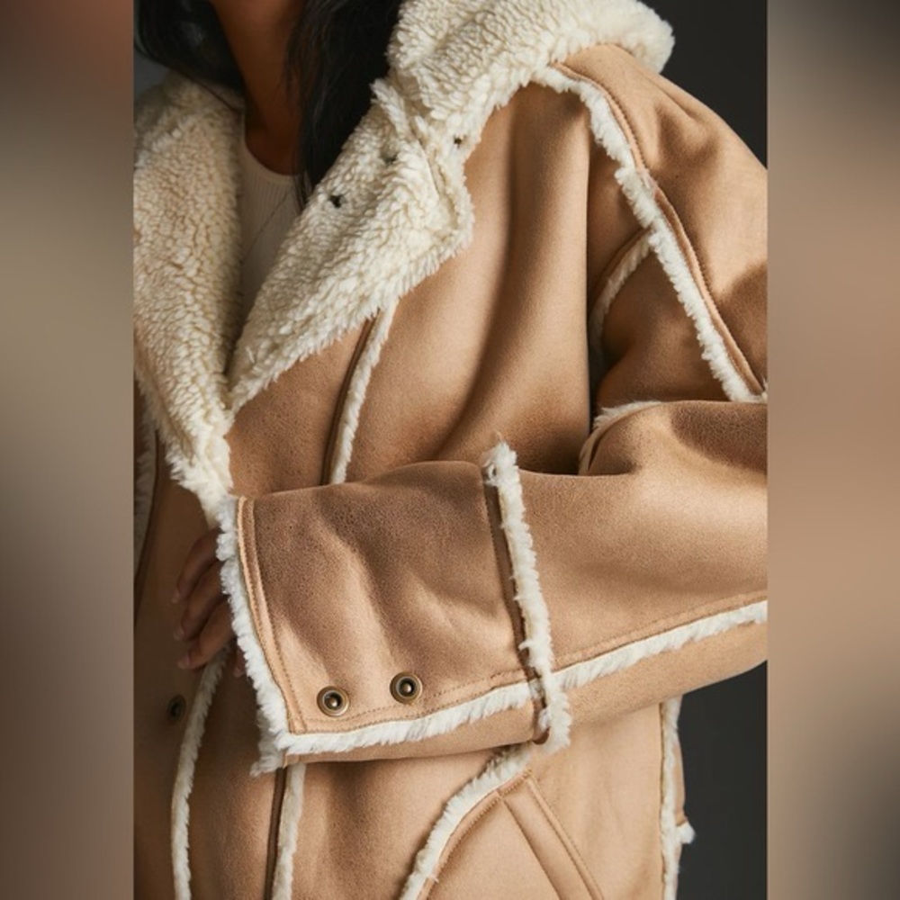 ANTHROPOLOGIE Pilcro Reversible Sherpa Coat - Picture 5 of 11